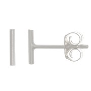 6mm 925 Sterling Silver Bar Earrings x2|raw }}