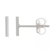 6mm 925 Sterling Silver Bar Earrings x2
