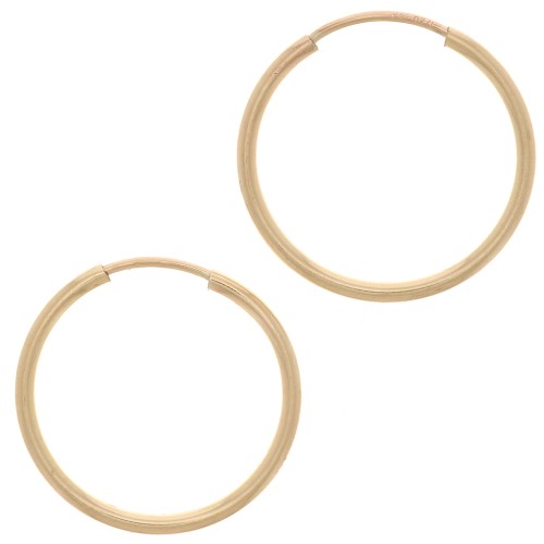 17mm Gold filled hoop earrings x2
