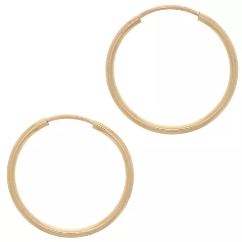 17mm Gold filled hoop earrings x2