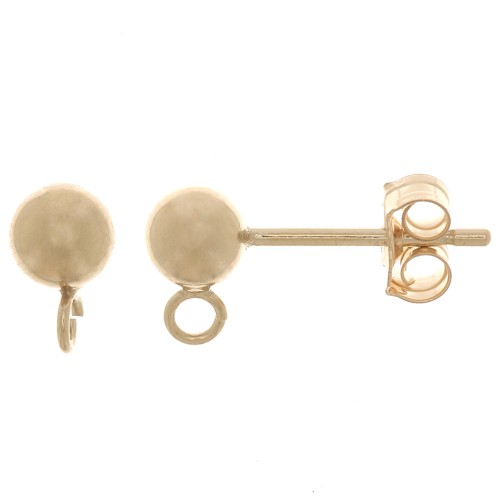 4mm Gold filled ball earstuds with open ring x20