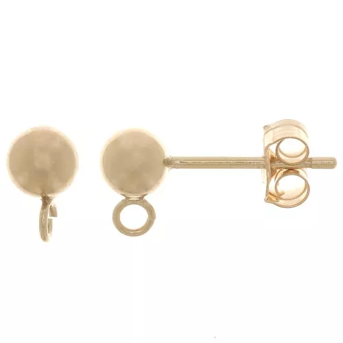 4mm Gold filled ball earstuds with open ring x20