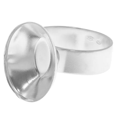 18x13mm 925 Silver Adjustable ring for PureCrystal 4120 cabochon Size 54 to 58 x1