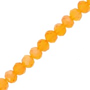 Fire Polished faceted flat round 4x3.5 mm Topaz AB x44cm