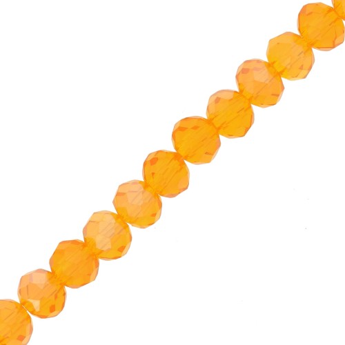 Fire Polished faceted flat round 4x3.5 mm Topaz AB x44cm