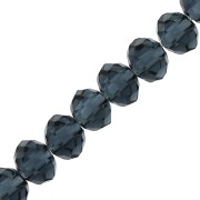 Fire Polished faceted flat round 4.5x3.5 mm Dark Montana x40cm|raw }}