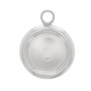 925 Sterling Silver Round pendant for 5mm flat back cabochon x1|raw }}
