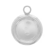 925 Sterling Silver Round pendant for 5mm flat back cabochon x1