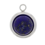 925 Sterling Silver Round pendant for 5mm flat back cabochon x1