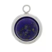 925 Sterling Silver Round pendant for 5mm flat back cabochon x1