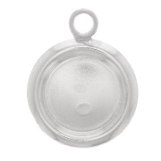 925 Sterling Silver Round pendant for 8mm flat back cabochon x1|raw }}