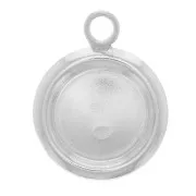 925 Sterling Silver Round pendant for 8mm flat back cabochon x1