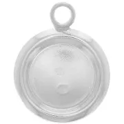 925 Sterling Silver Round pendant for 10mm flat back cabochon x1