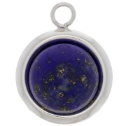 925 Sterling Silver Round pendant for 10mm flat back cabochon x1