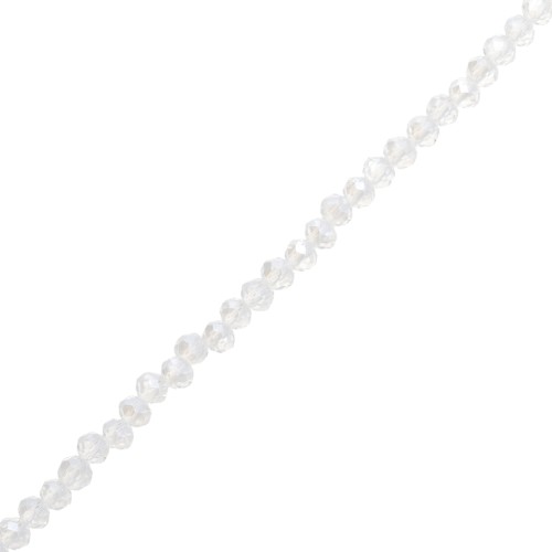 Rondelle beads faceted - round flattened - 4x3.5 mm Crystal AB x41cm