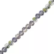 Rondelle beads faceted - round flattened 4x3.5 mm - Black Diamond Iris x41cm