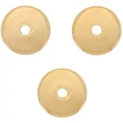 5x1mm Heishi round beads - flat drilled discs - Fine Gold plated x50