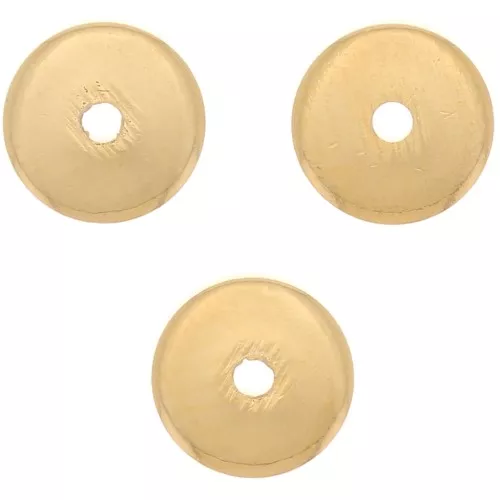 5x1mm Heishi round beads - flat drilled discs - Fine Gold plated x50