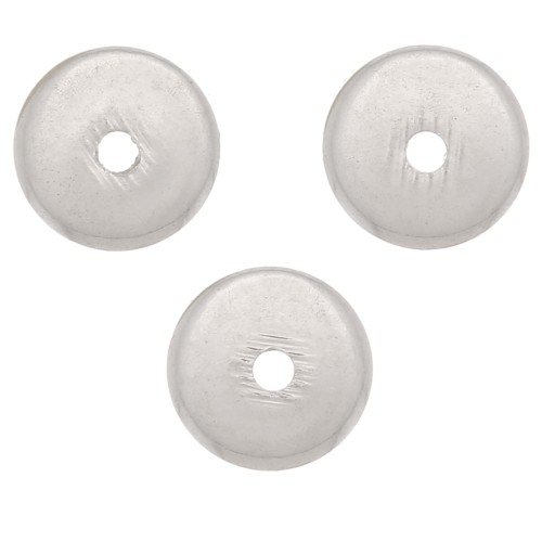 5x1mm Heishi beads - flat drilled discs - Silver Tone x50