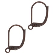 Leverback earrings 15x10mm Old Copper tone x4|raw }}