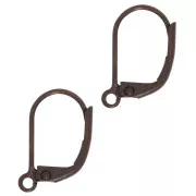 Leverback earrings 15x10mm Old Copper tone x4