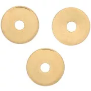 4x0.5mm Heishi round beads - flat drilled discs - Fine Gold plated x10