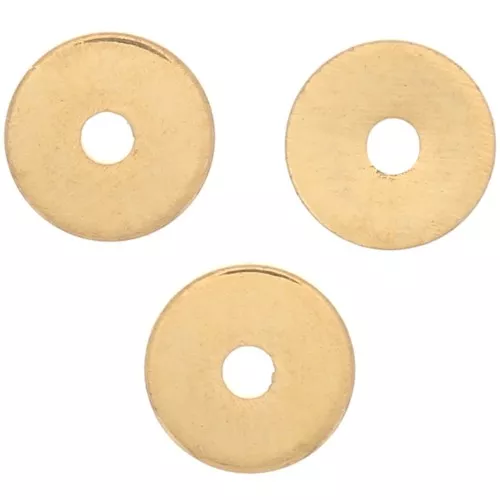 4x0.5mm Heishi round beads - flat drilled discs - Fine Gold plated x10