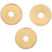4x0.5mm Heishi round beads - flat drilled discs - Fine Gold plated x50