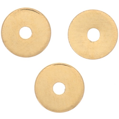 4x0.5mm Heishi round beads - flat drilled discs - Fine Gold plated x50