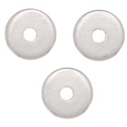 4x0.5mm Heishi beads - flat drilled discs - Silver Tone x50