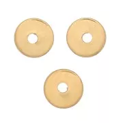 4x1mm Heishi Round Beads - Flat Drilled Discs - Fine Gold plated x10