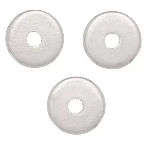 4x1mm Heishi Round Beads - Flat Drilled Discs - Silver Tone x50