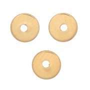 4x0.7mm Heishi round beads - flat drilled discs - Fine Gold plated x50