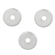 4x0.7mm Heishi Disc Beads - Flat Drilled Discs - Silver Tone x50|raw }}
