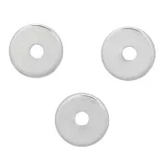 4x0.7mm Heishi Disc Beads - Flat Drilled Discs - Silver Tone x50
