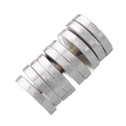 4x0.7mm Heishi Disc Beads - Flat Drilled Discs - Silver Tone x50