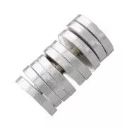 4x0.7mm Heishi Disc Beads - Flat Drilled Discs - Silver Tone x50