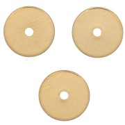 6x0.5mm Heishi round beads - Flat pierced discs - Fine Gold plated x10|raw }}