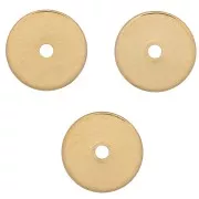6x0.5mm Heishi round beads - Flat pierced discs - Fine Gold plated x10