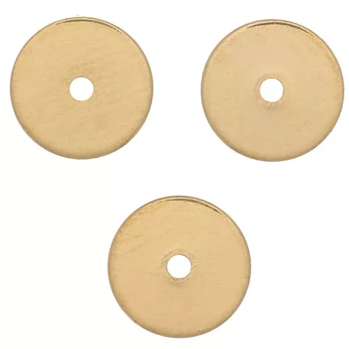 6x0.5mm Heishi round beads - Flat pierced discs - Fine Gold plated x10