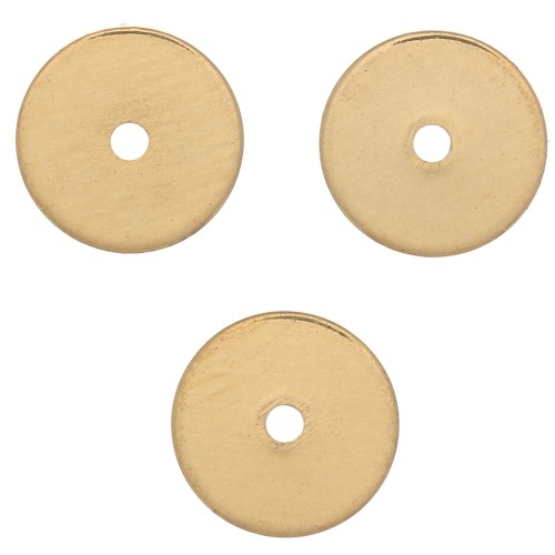 6x0.5mm Heishi round beads - Flat pierced discs - Fine Gold plated x50