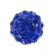 Plasticine half-drilled round bead rhinestones 8mm Sapphire x1