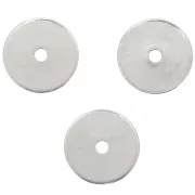 6x0.5mm Heishi Round Beads - Flat Drilled Discs - Silver Tone x10