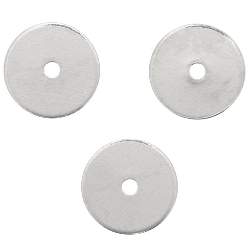 6x0.5mm Heishi Round Beads - Flat Drilled Discs - Silver Tone x10