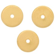 6x1mm Heishi round beads - Flat pierced discs - Fine Gold plated x10