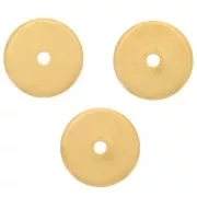 6x1mm Heishi round beads - Flat pierced discs - Fine Gold plated x10