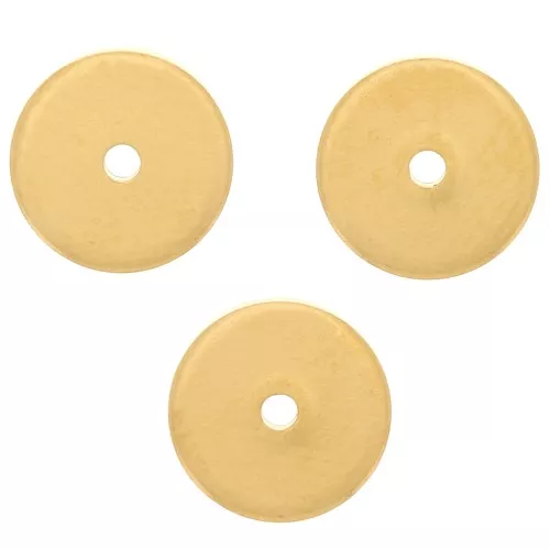 6x1mm Heishi round beads - Flat pierced discs - Fine Gold plated x10