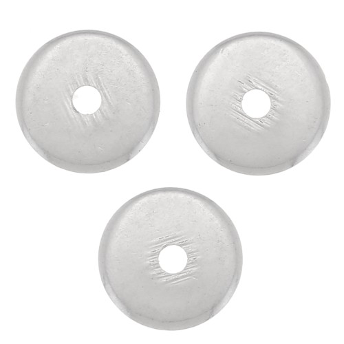6x1mm Heishi Round Beads - Flat Drilled Discs - Silver Tone x10