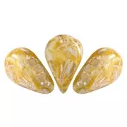 5x8mm Glass beads Amos® by Puca® - Opaque White New Picasso x10g