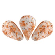 5x8mm Glass beads Amos® by Puca® - Opaque White Tweedy x10g|raw }}